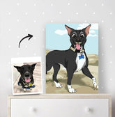 Porträt im Cartoon-Filmstil auf Leinwand bedruckt